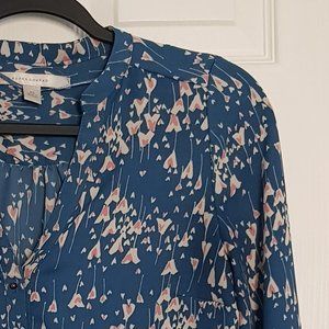 LC Lauren Conrad Blue Heart Blouse